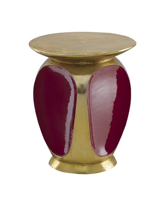 Currey & Co. Malmo Red & Gold Accent Table 4000-0057