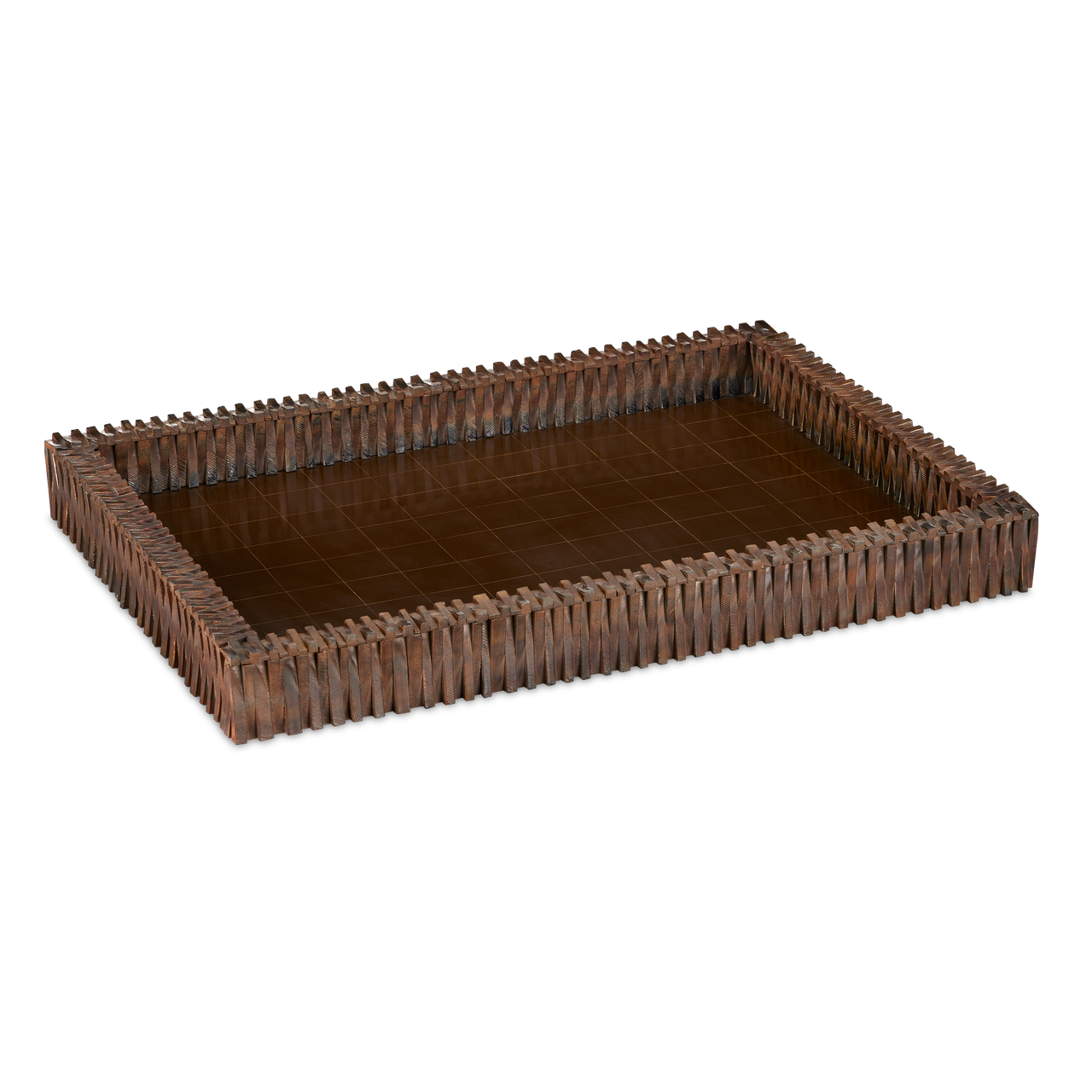 Currey & Co. 20.5" Koa Horn Tray 1200-0760