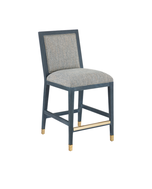 Currey & Co. Santos Vintage Navy Counter Stool, Barrett Dusk 7000-0902