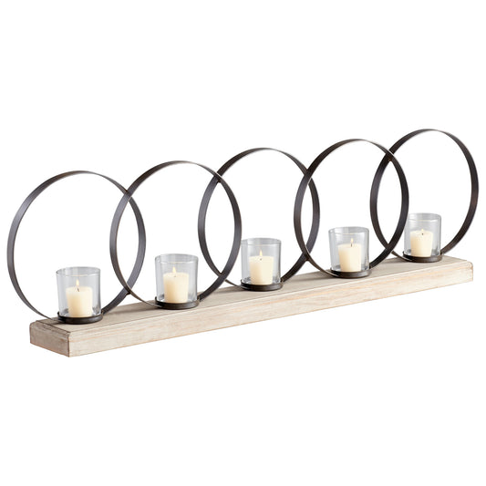 Cyan Design Ohhh Five Candle Candleholder in Raw Iron And Natural Wood 05085