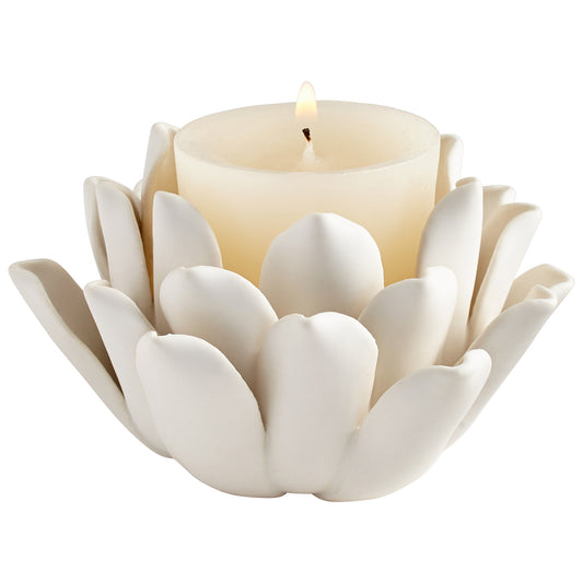 Cyan Design Dahlia Candleholder in Matte White 06870