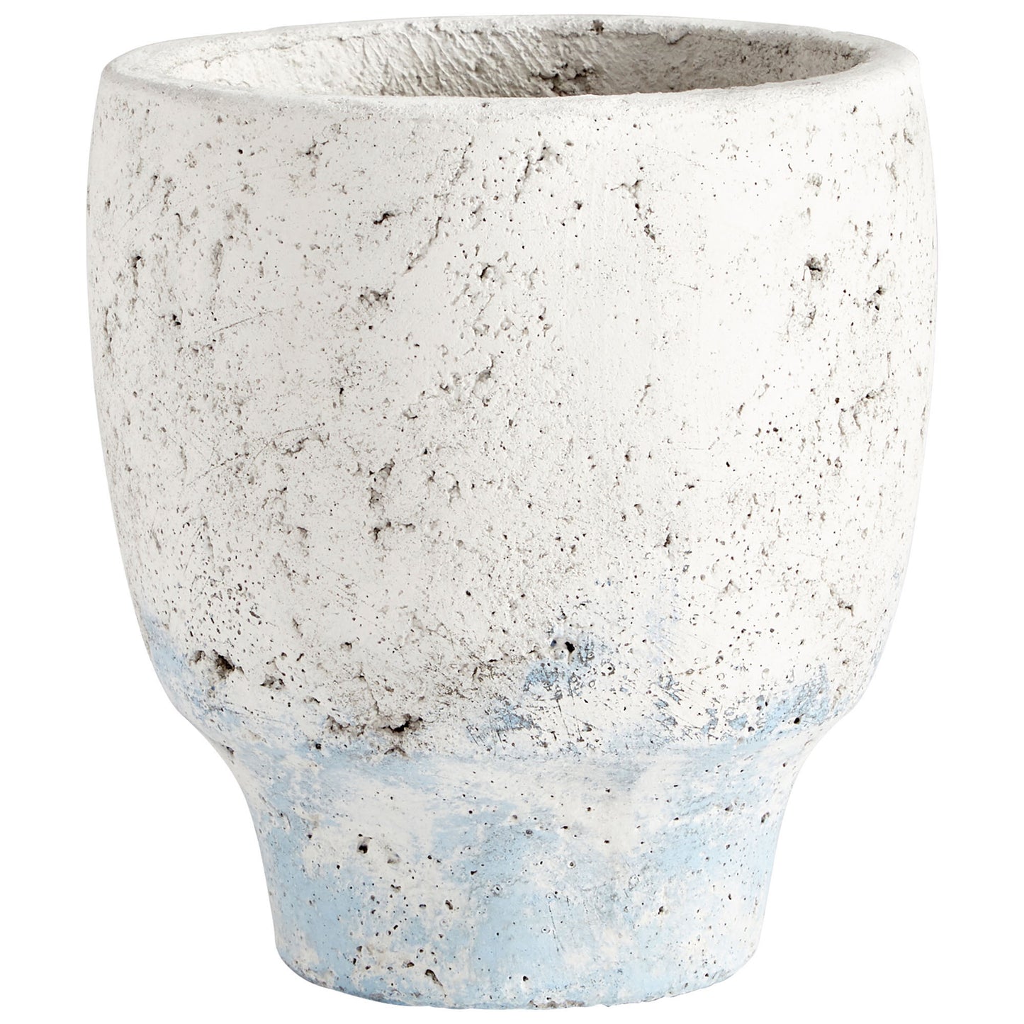 Cyan Design Venice Planter in Antique White Blue Accents - Small 09608