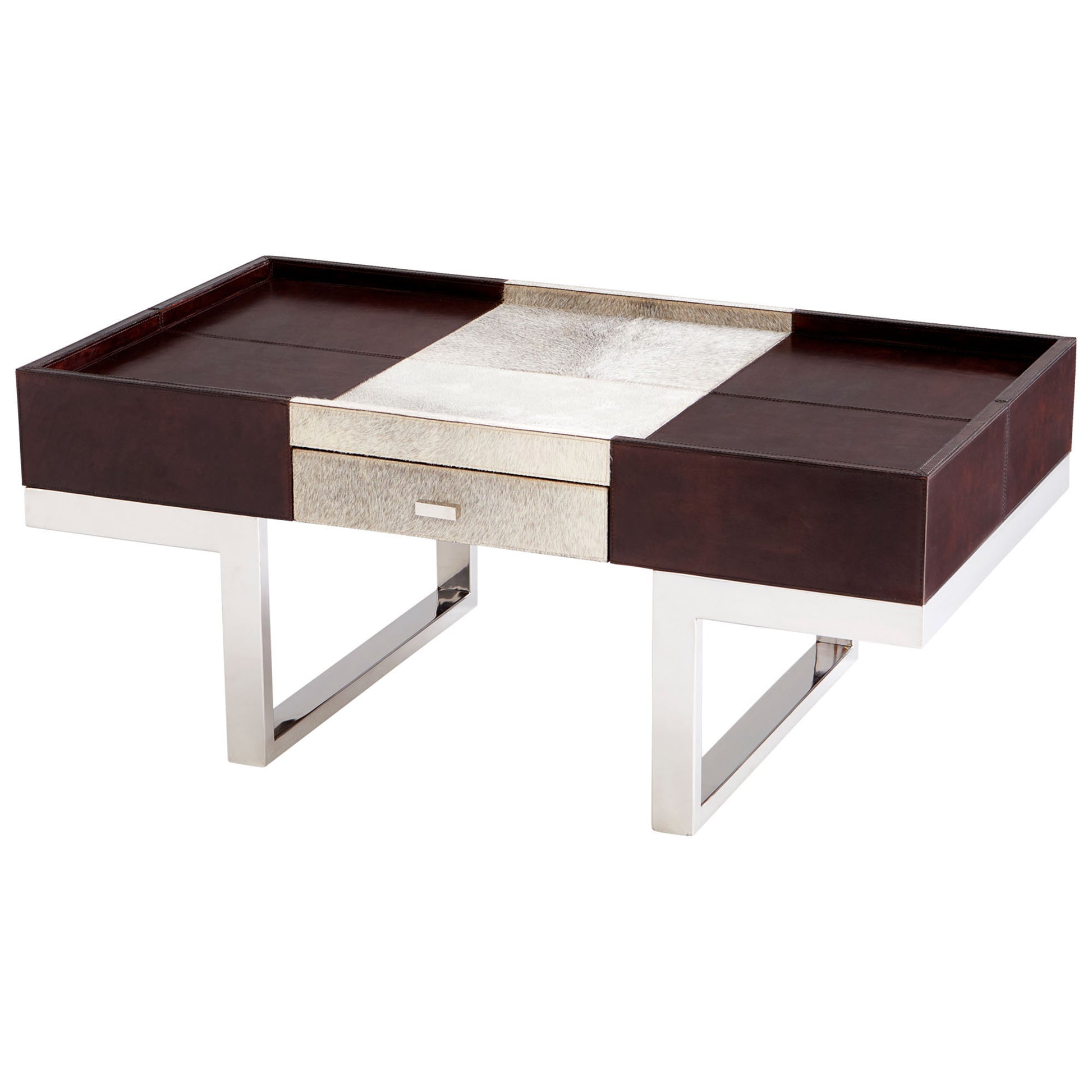 Cyan Design Curtis Coffee Table in Stainless Steel And Brown 09754