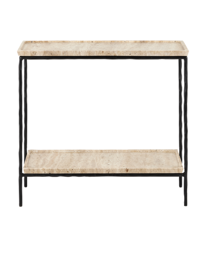 Currey & Co. Boyles Travertine Side Table 4000-0136