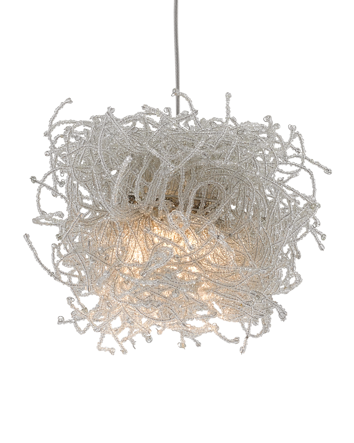 Currey & Co. Birds Nest 15-Light Linear Multi-Drop Pendant 9000-0699