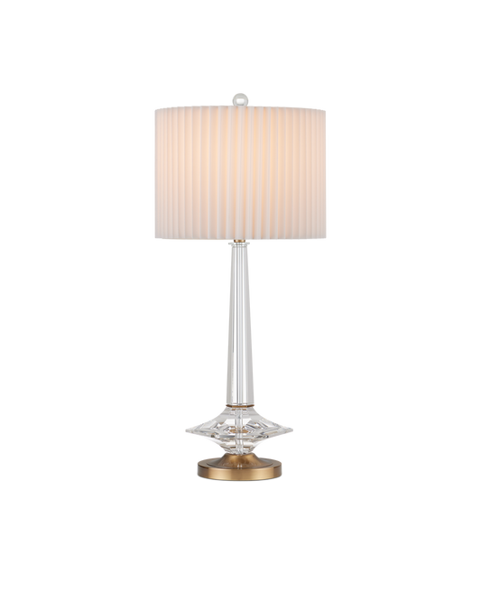 Currey & Co Anton Table Lamp in Clear/Antique Brass 6000-0927