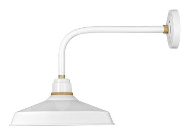 Hinkley Lighting Foundry Classic Medium Straight Arm Barn Light Gloss White 10413GW