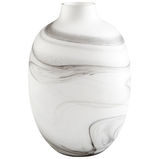 Cyan Design Moon Mist Vase in White And Black Swirl - Large 10469