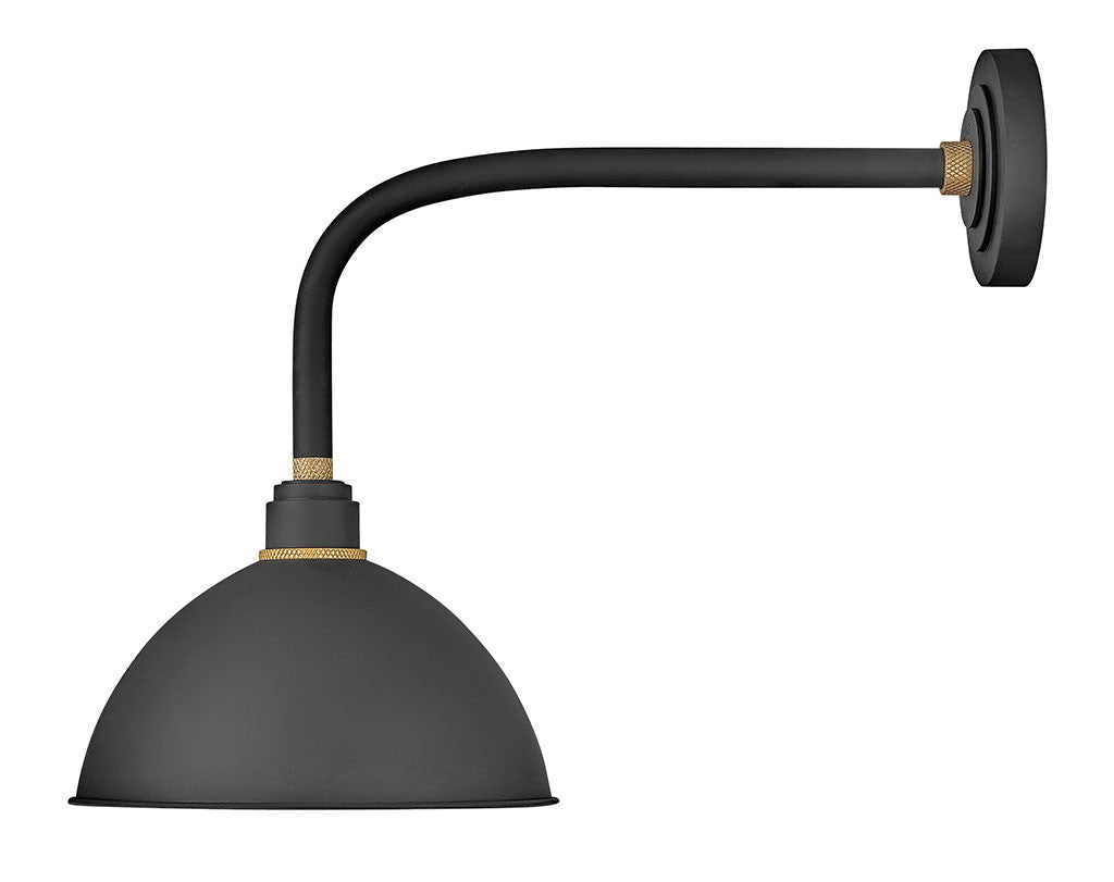 Hinkley Lighting Foundry Dome Medium Straight Arm Barn Light Textured Black 10514TK