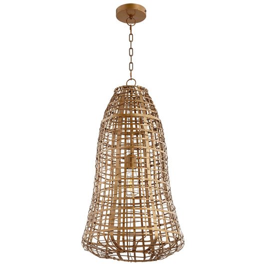 Cyan Design Grid Beacon Pendant in Antique Brass 10685