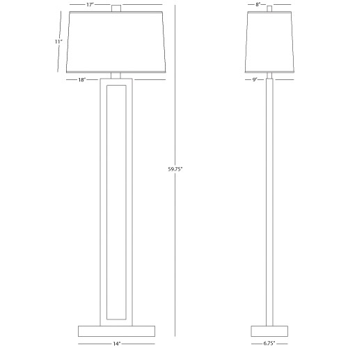 Robert Abbey  Doughnut Floor Lamp in Natural Brass 106X