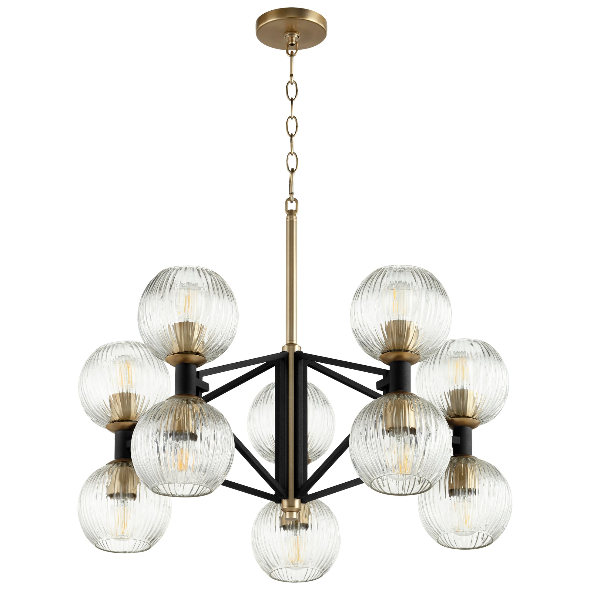 Cyan Design Helios Chandelier in Black & Aged Brass - Small 10965