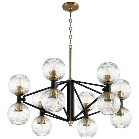 Cyan Design Helios Chandelier in Black & Aged Brass - Large 10966