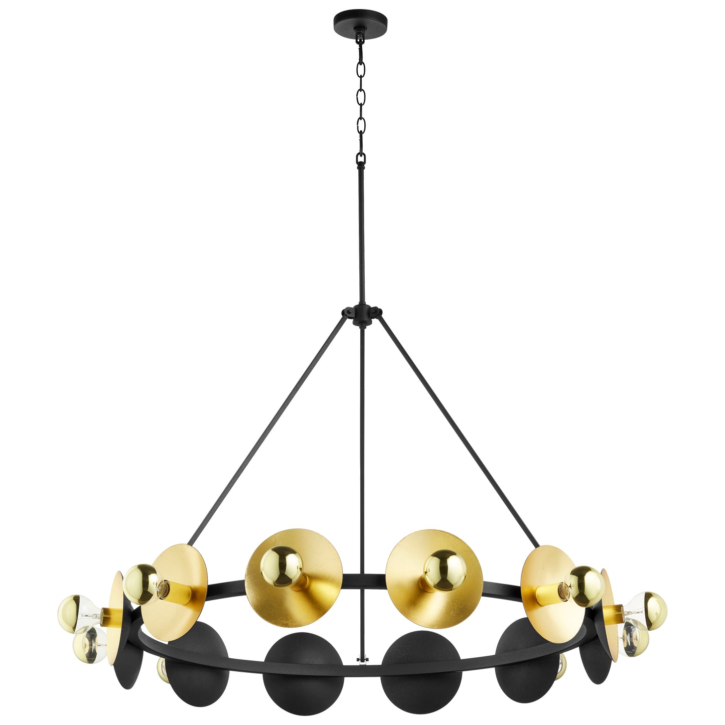 Cyan Design Artemis Chandelier in Noir And Gold Leaf - Large 10981