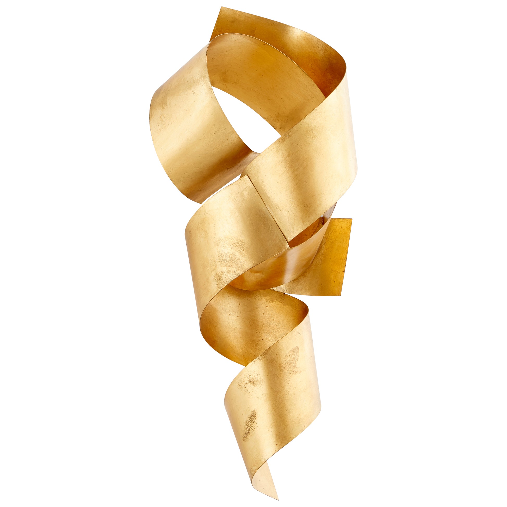 Cyan Design Ribbons Sculpture in Gold Leaf 10987