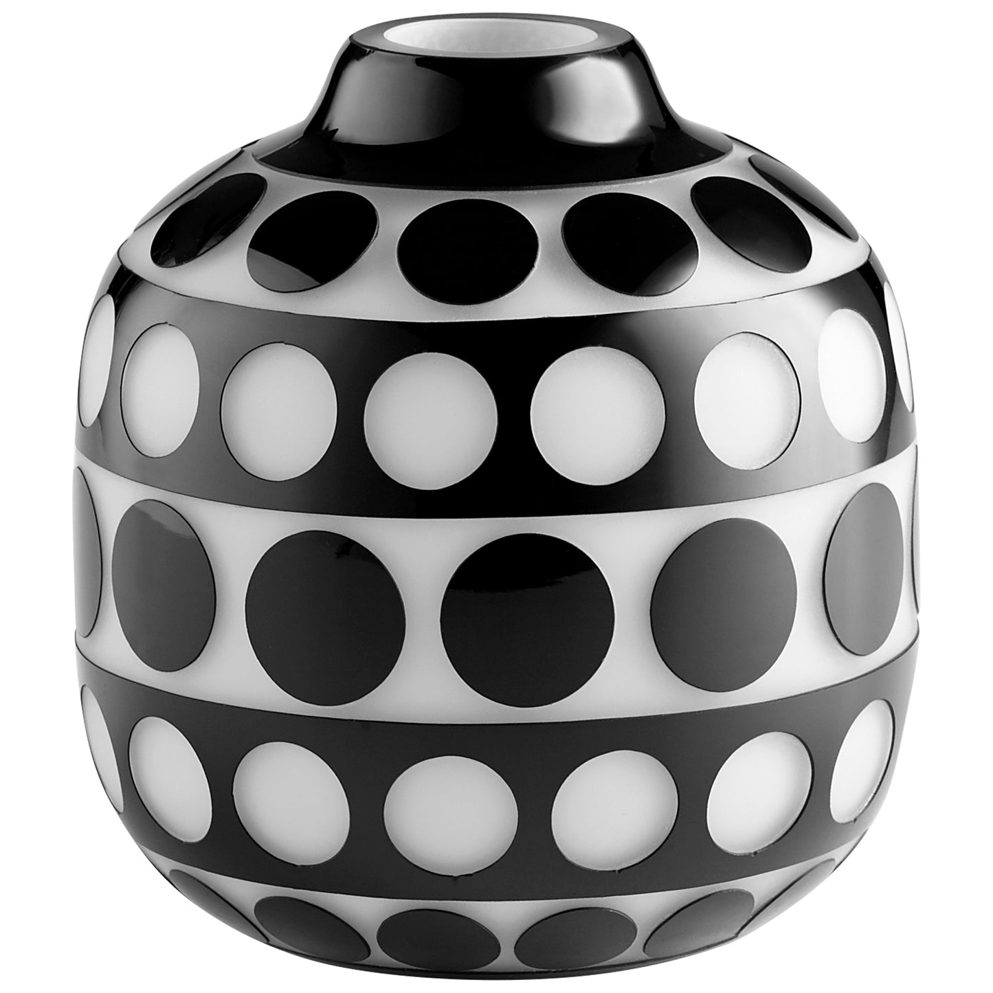 Cyan Design Petroglyph Vase in Black And White - Small 11087