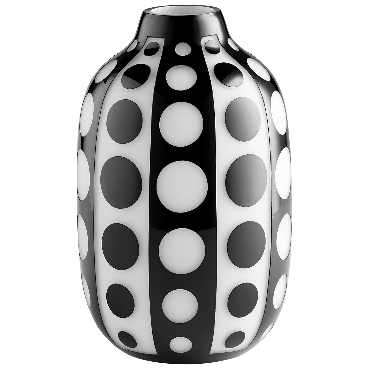 Cyan Design Petroglyph Vase in Black And White - Medium 11088