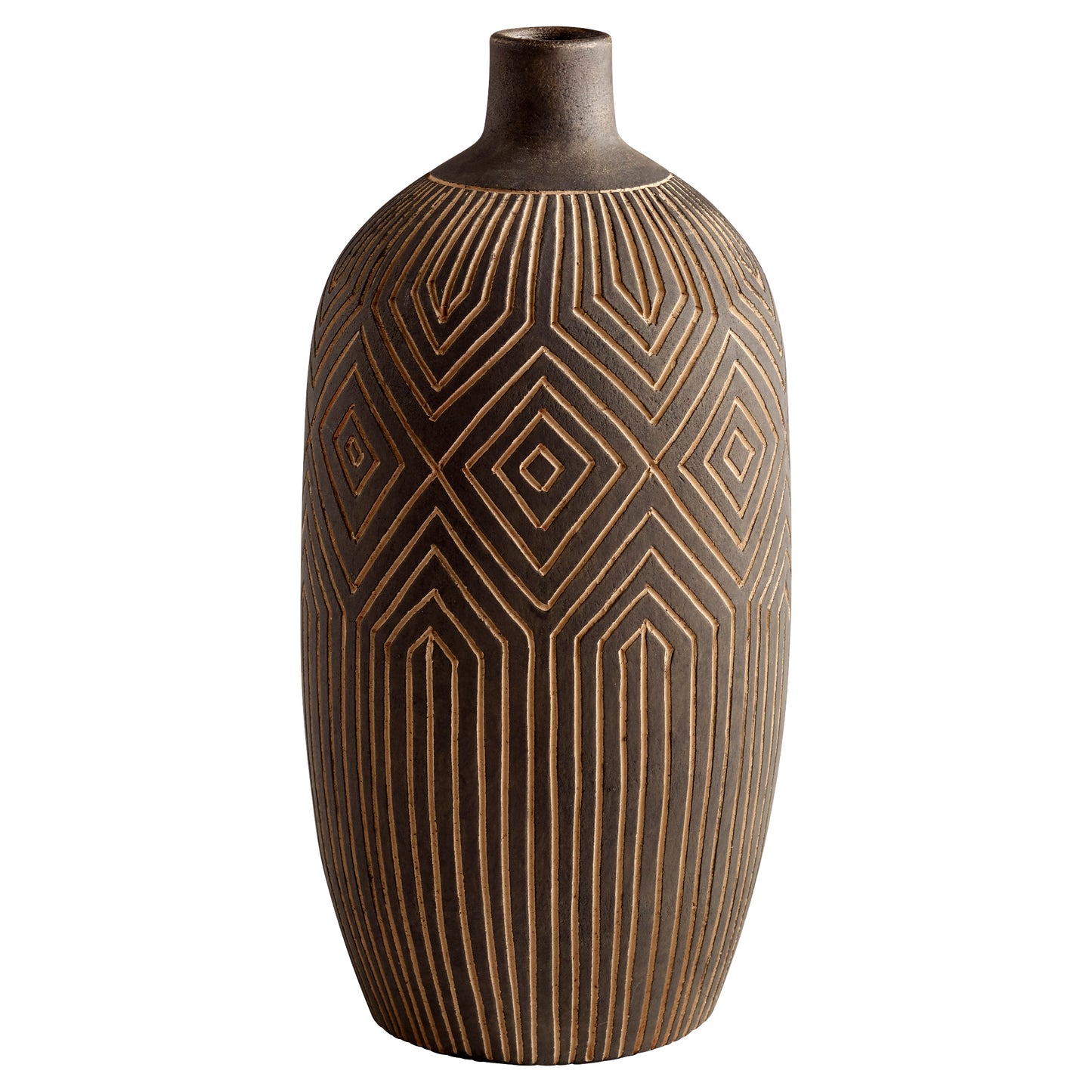 Cyan Design Dark Labyrinth Vase in Grey - Large 11123