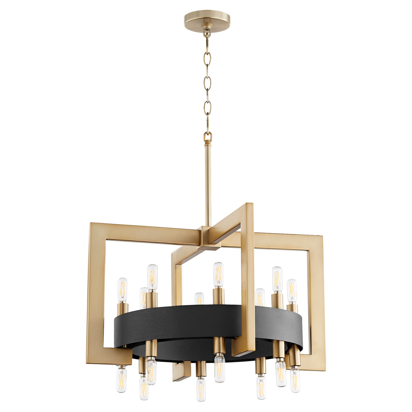 Cyan Design Archibald Chandelier 16-Light in Noir & Aged Brass 11268