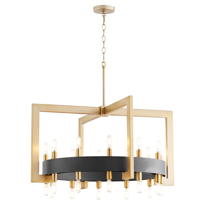 Cyan Design Archibald Chandelier 24-Light in Noir & Aged Brass 11269