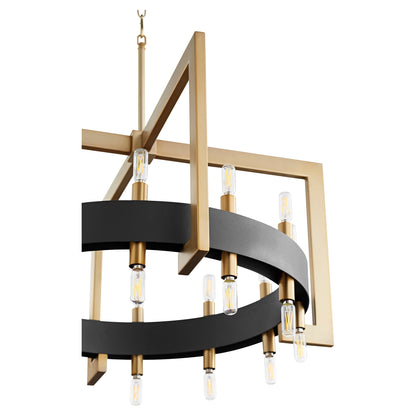 Cyan Design Archibald Chandelier 24-Light in Noir & Aged Brass 11269