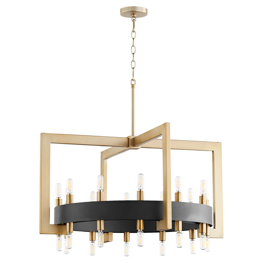 Cyan Design Archibald Chandelier 24-Light in Noir & Aged Brass 11269