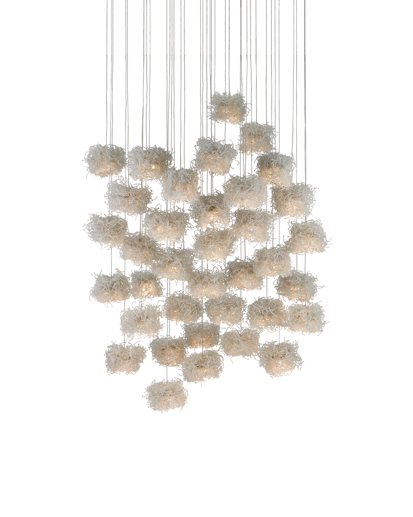 Currey & Co. Birds Nest 36-Light Round Multi-Drop Pendant 9000-0701