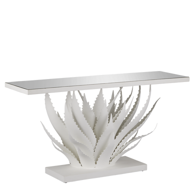 Currey & Co. Agave White Console Table 4000-0168