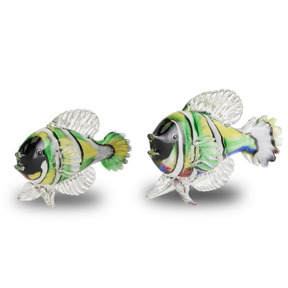 Currey & Co. Rialto Green Glass Fish Set of 2 1200-0564