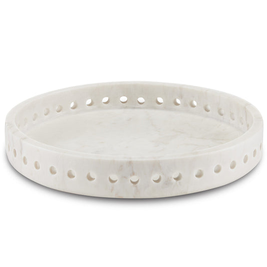 Currey & Co. Freya White Marble Small Tray 1200-0591