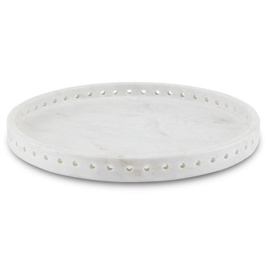 Currey & Co. Freya Large White Marble Tray 1200-0592