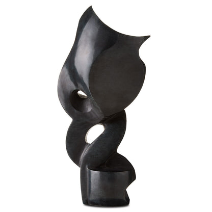 Currey & Co. Roland Black Marble Abstract Sculpture 1200-0596