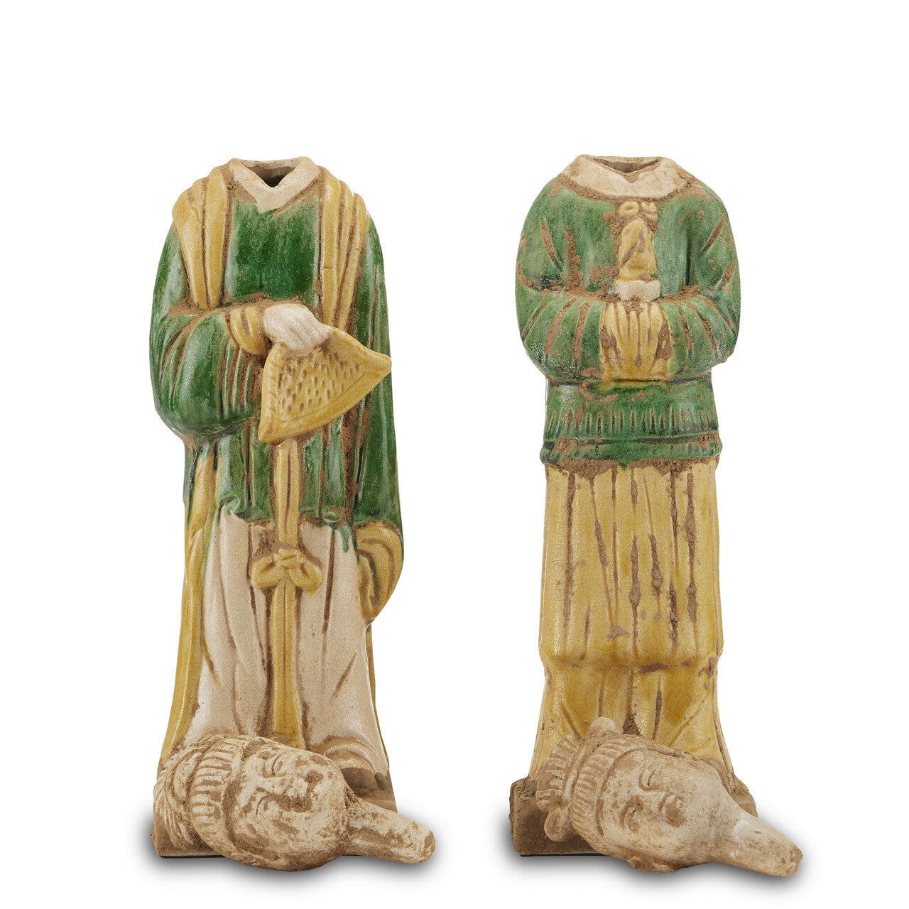 Currey & Co. Tang Dynasty Palace Servants Set of 2 1200-0597