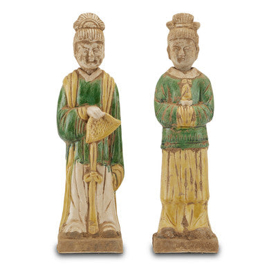 Currey & Co. Tang Dynasty Palace Servants Set of 2 1200-0597