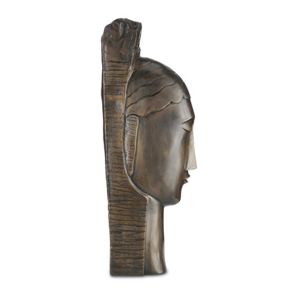 Currey & Co. Art Deco Head Bronze 1200-0598