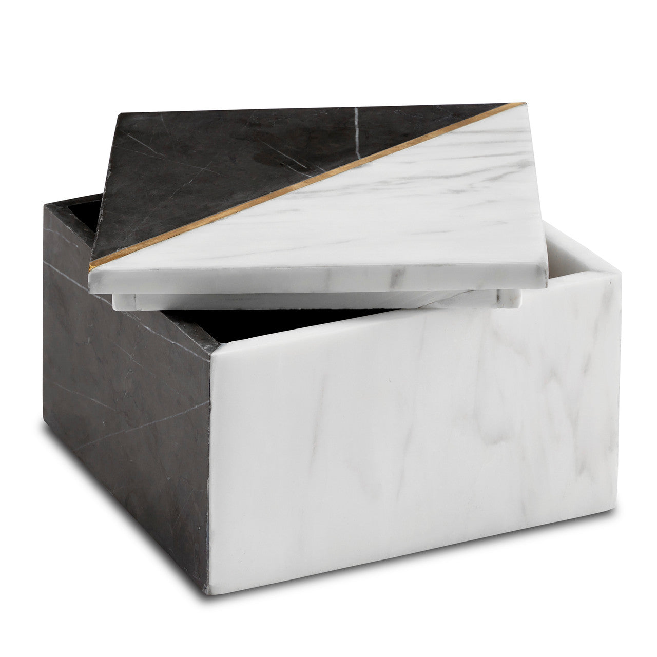 Currey & Co. Deena Black & White Marble Box 1200-0652