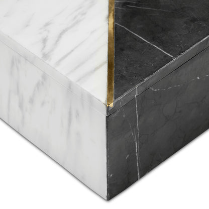 Currey & Co. Deena Black & White Marble Box 1200-0652