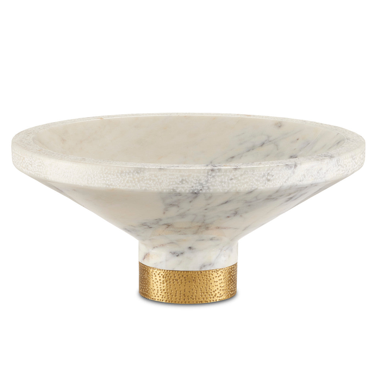 Currey & Co. Vincent White Marble Bowl 1200-0658