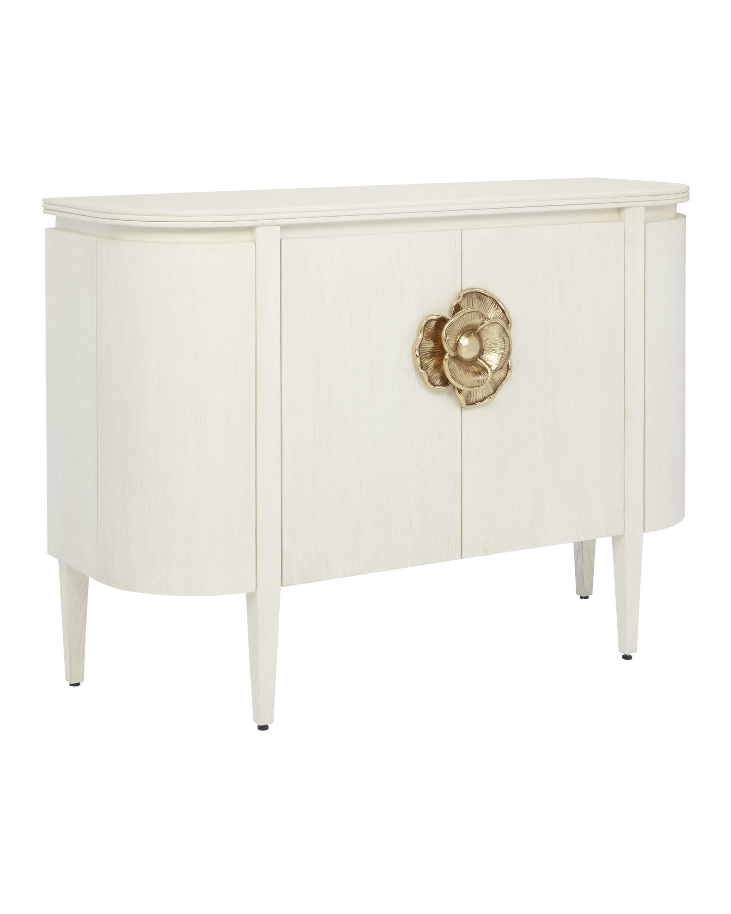 Currey & Co. Briallen White Demi-Lune Cabinet 3000-0201