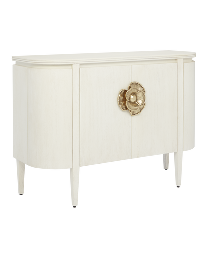 Currey & Co. Briallen White Demi-Lune Cabinet 3000-0201