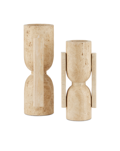 Currey & Co. Stone Vase, Face to Face Set of 2 1200-0815