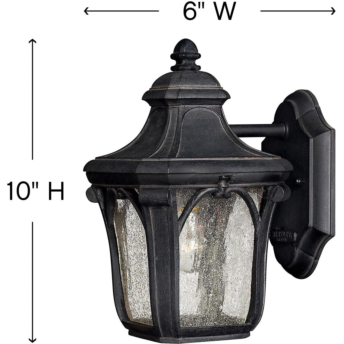 Hinkley Lighting Trafalgar Extra Small Wall Mount Lantern Museum Black 1316MB