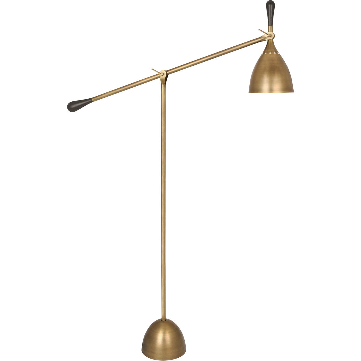 Robert Abbey  Ledger Floor Lamp in Warm Brass Finish with Dark Walnut Accents 1341