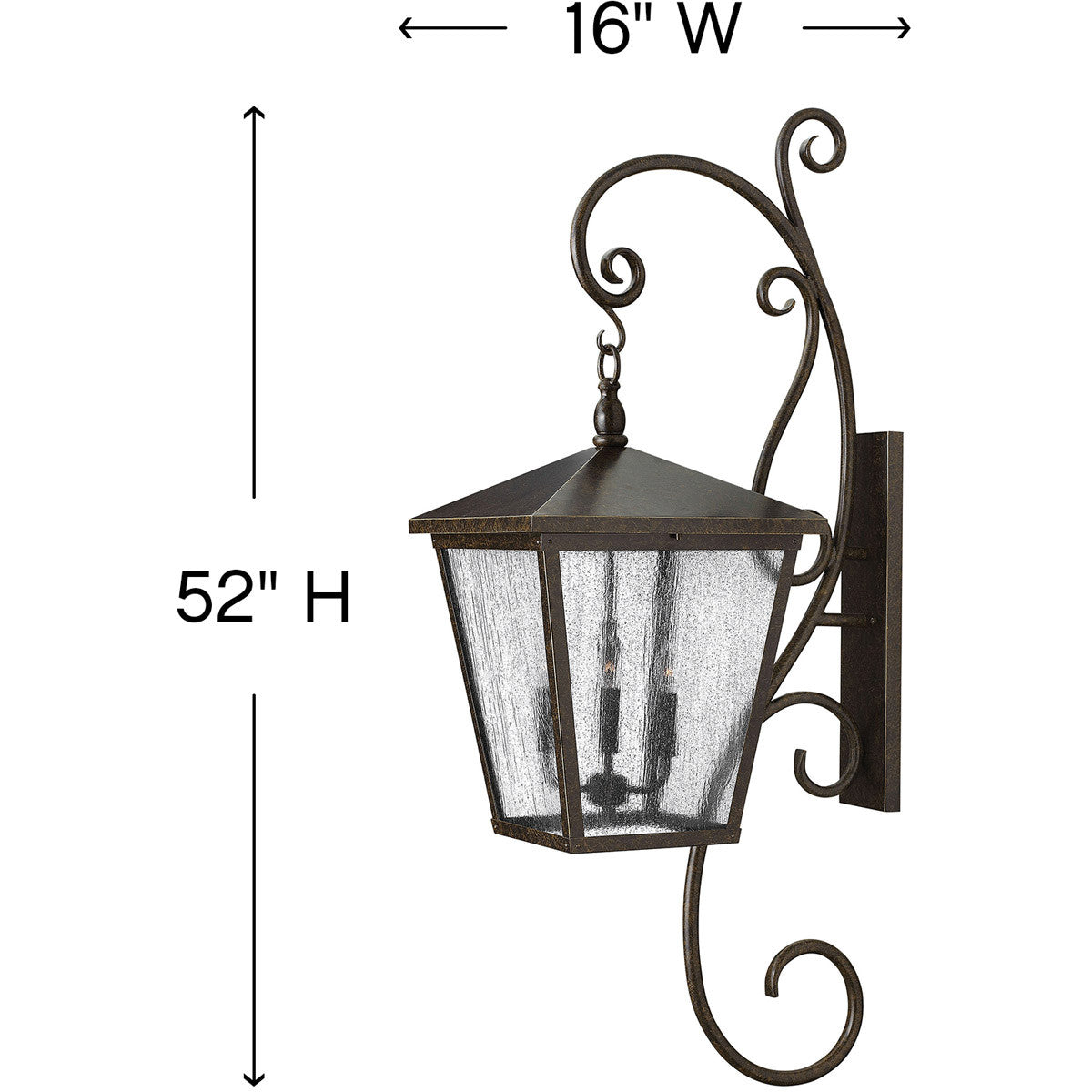 Hinkley Lighting Trellis Extra Large Wall Mount Lantern with Scroll Regency Bronze 1439RB