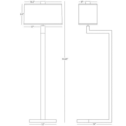 Robert Abbey  Doughnut Floor Lamp in Antique Silver 147G