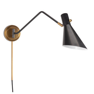 Regina Andrew Spyder Single Arm Sconce in Black 15-1182BBNB