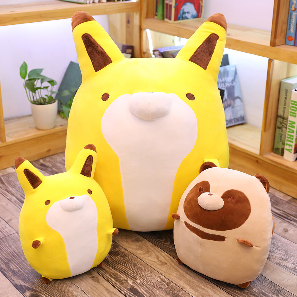 New anime cartoon raccoon and fox plush toys cute pillow peluche baby toy soft padded cushion stuffed animals home decor