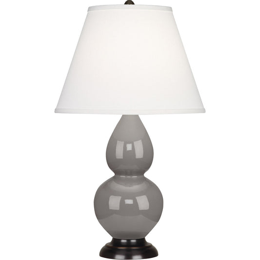 Robert Abbey  Smokey Taupe Small Double Gourd Accent Lamp in Smoky Taupe Glazed Ceramic 1769X