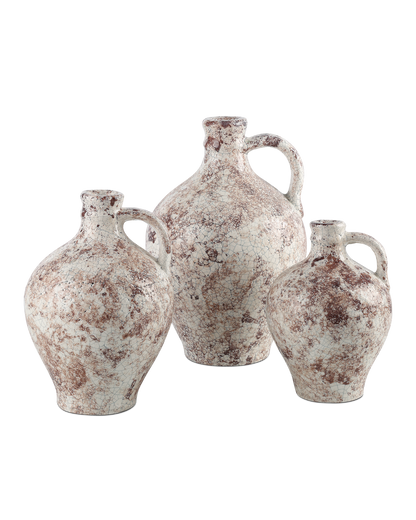 Currey & Co. Marne Brown & Off-White Demijohn Set of 3 1200-0716