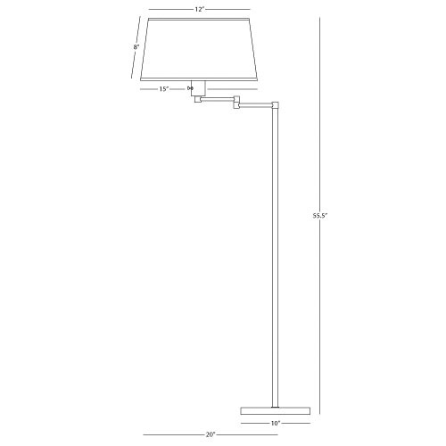 Robert Abbey  Real Simple Floor Lamp in Stardust White Powder Coat Finish over Steel 1805